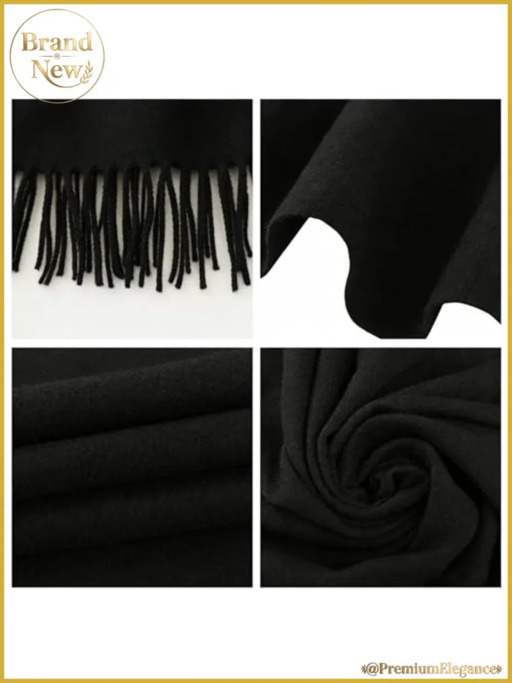 Women's Winter Warm Scarf with Tassels Lightweight Solid Color Shawl Wrap